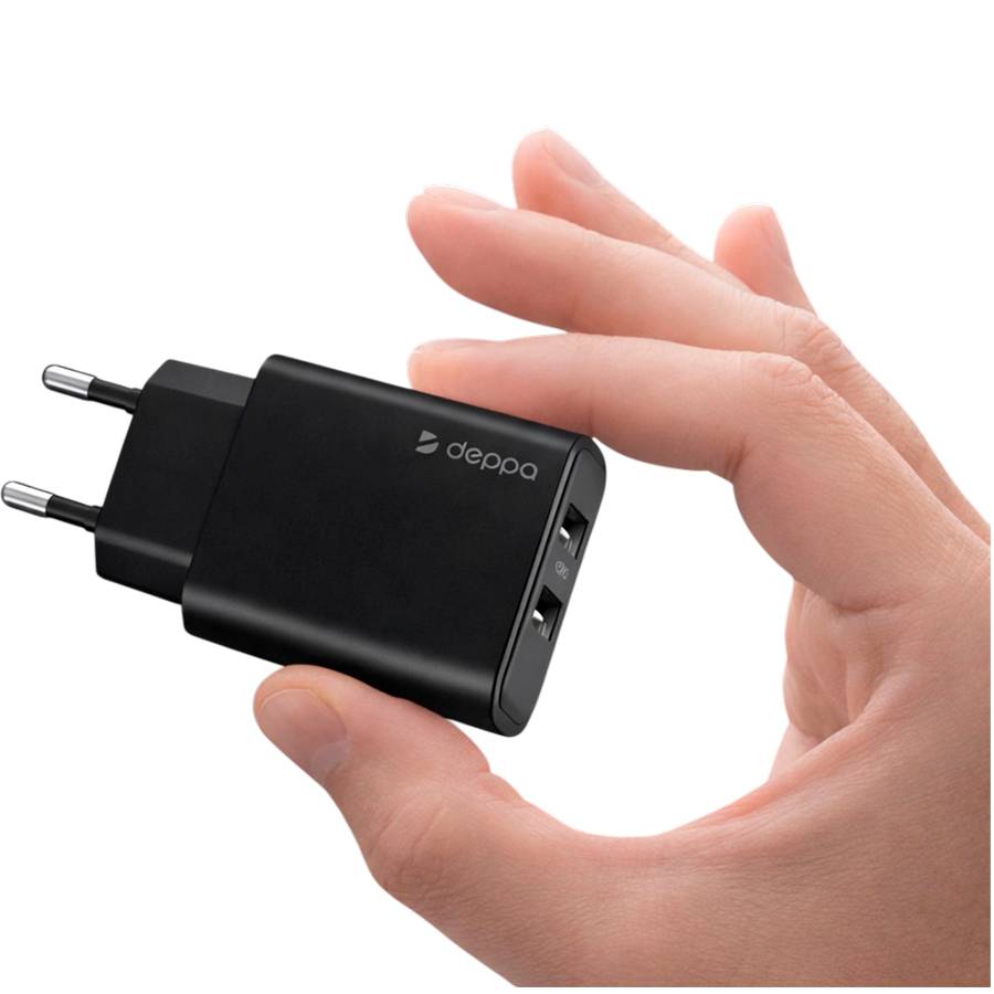 Сетевое ЗУ 2USB2.4A DEPPA, черный (11486) 3