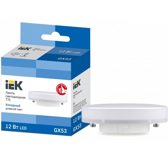 Лампа светодиодная IEK ECO  T75 GX53 12W/6500К/GX53