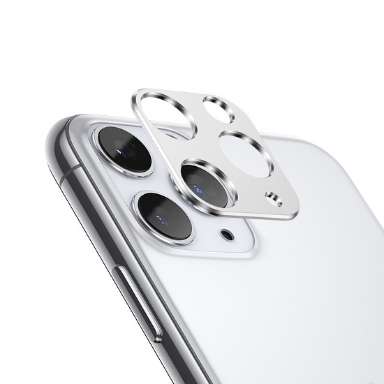 Противоударное стекло на камеру для iPhone 13 Pro Max серебро