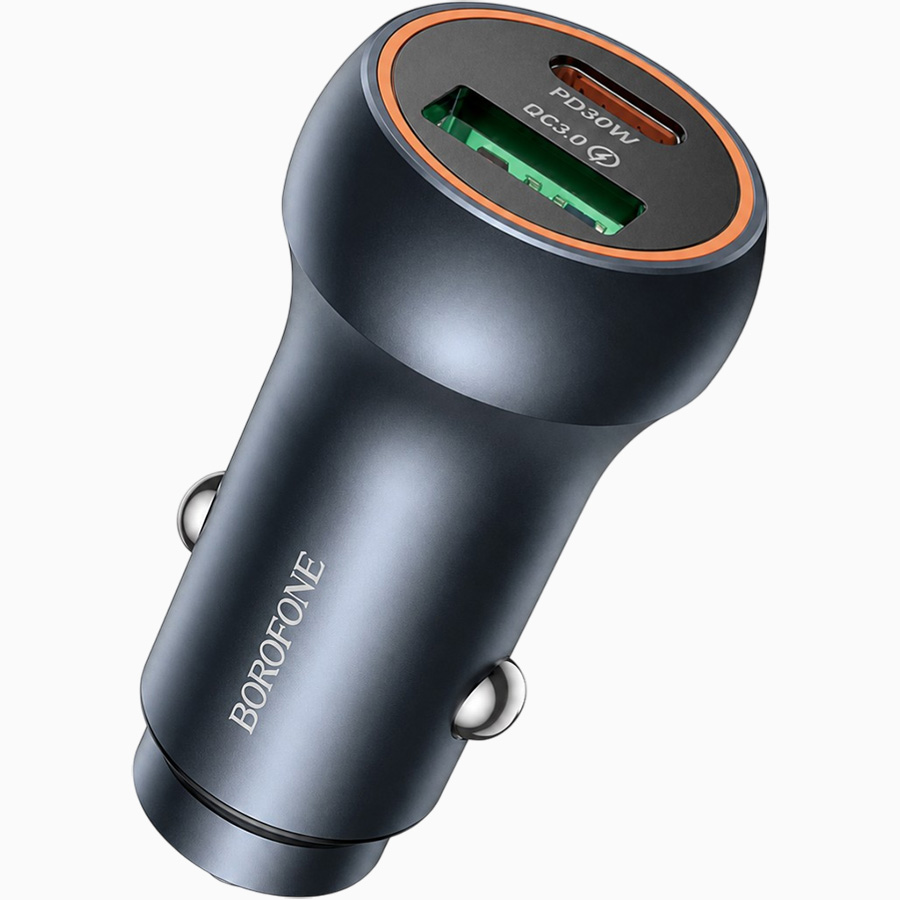 Авто ЗУ 1Type-C 3A BOROFONE BZ32, Metal grey, PD30W