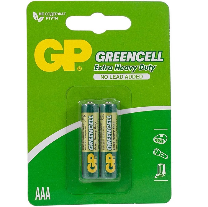 Элемент питания GP R03 GREENCELL BL-2 (24G-2CR2)