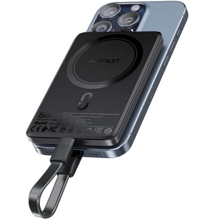 Внешний АКБ ACEFAST M8 PD18W (5000mAh), чёрный, MagSafe 2