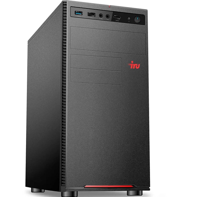 Системный блок IRU Home 310H6SE MT(Intel Core i3-12100/ 16Gb/ SSD256Gb/ DOS) (1994644), черный