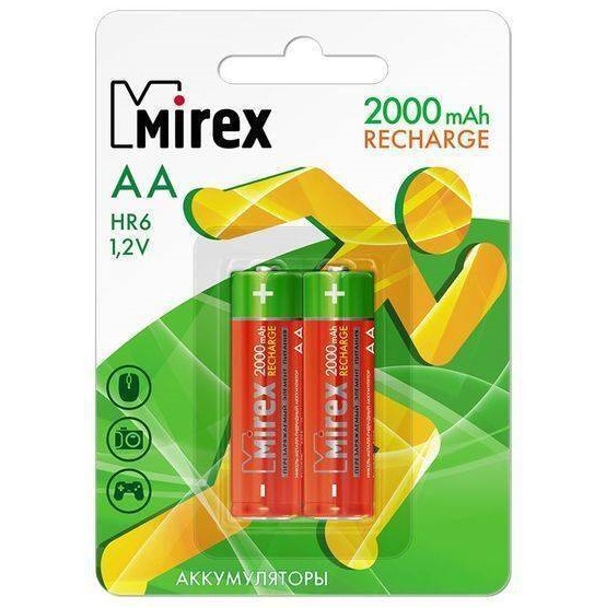 Аккумулятор MIREX R06 2000mAh BL-2 (2/20/100), ecopack