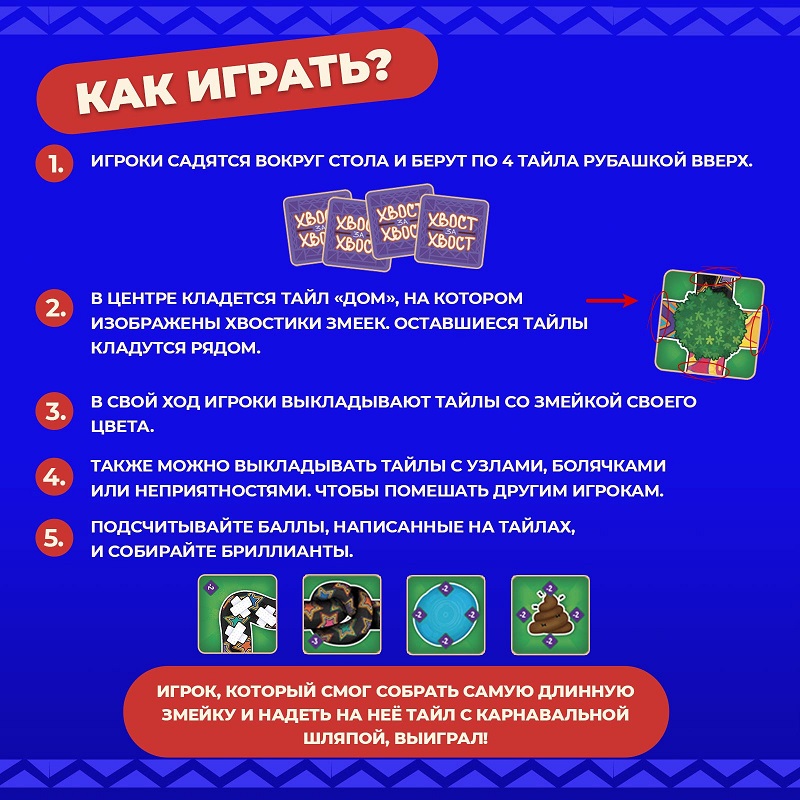 Настольная игра «Хвост за хвост», 2-4 игрока, 4+ 3