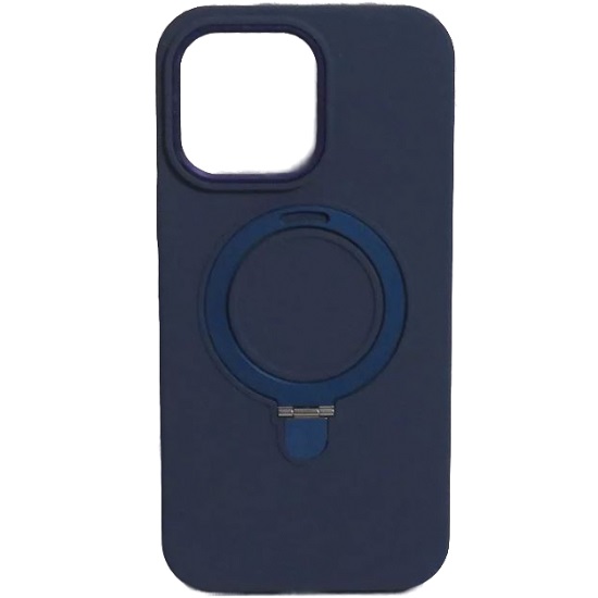 Задняя накладка SILINCONE CASE MagSafe для iPhone 14 подставкой Magnetic Pro Темно-синий