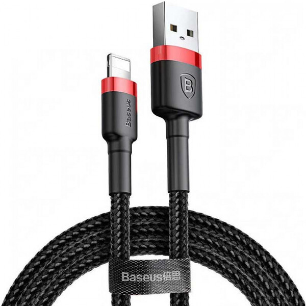 Кабель USB <--> Lightning  2.0м BASEUS Cafure черный с красным (CALKLF-C19)