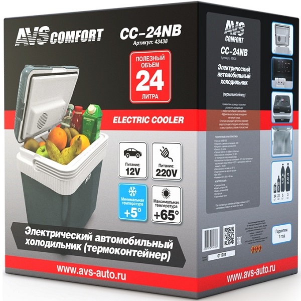 Автомобильный холодильник AVS CC-24NB 24л 12V/220V 5