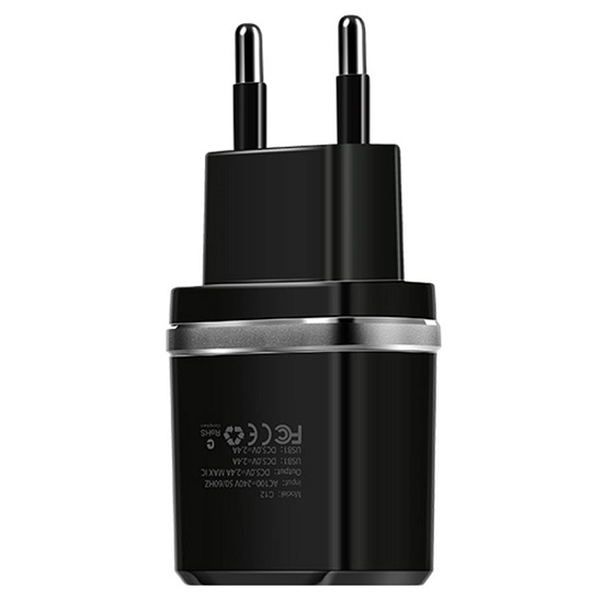 Сетевое ЗУ 2USB 2.4A HOCO C12 чёрный 2
