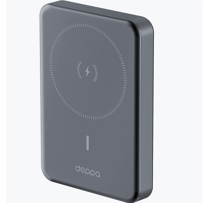 Внешний АКБ DEPPA NRG MageSafe Alum (10000mAh), серый, 15Вт QI (33691)