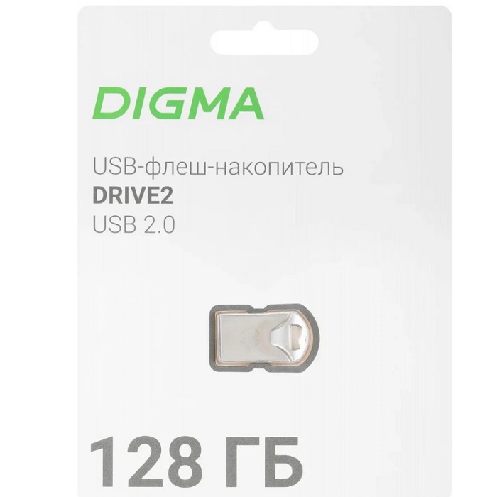 USB 128Gb Digma DRIVE2 (DGFUM128A20SR), серебристый 1