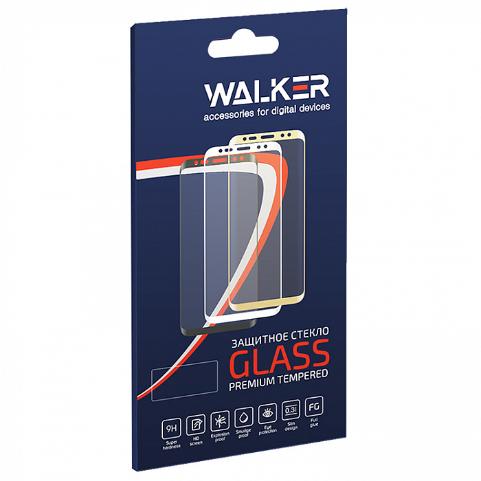 Противоударное стекло WALKER для Samsung Galaxy A71 черное, полный клей
