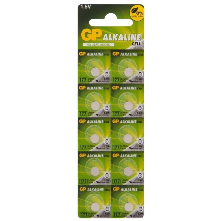 Элемент питания GoPower AG04 BL-10 (LR626/LR66/377A/177) (10/100/3600)