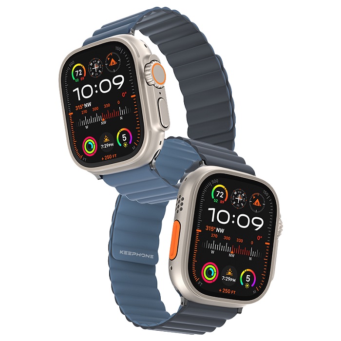 Ремешок KEEPHONE IBAND MAGNETIC SNAP IWATCH для Apple Watch 45/46/49MM  LIGHT BLUE/DAR