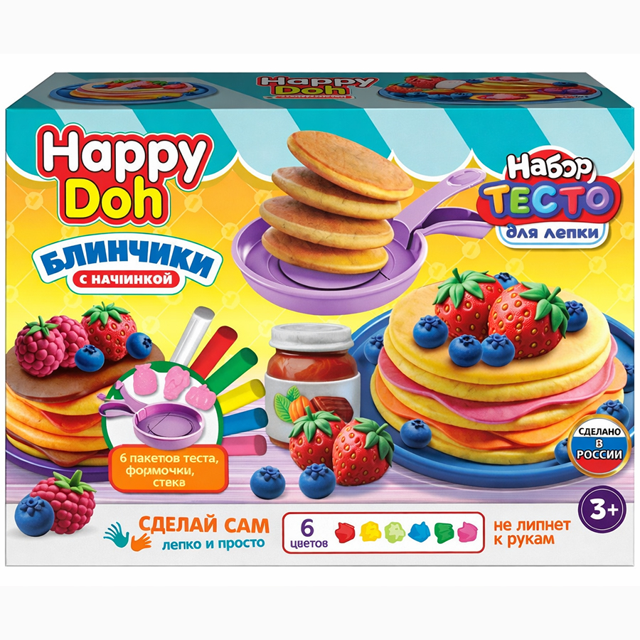 Набор для лепки с формочками Блинчики с начинками 24 см HAPPY DOH PDSET-124770