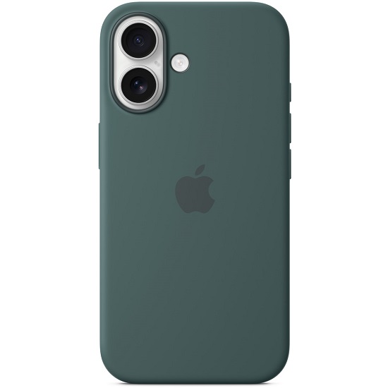 Силиконовый чехол SILICONE CASE MagSafe для iPhone 16 Lake Green (+ анимация NFC Clear) c LOGO