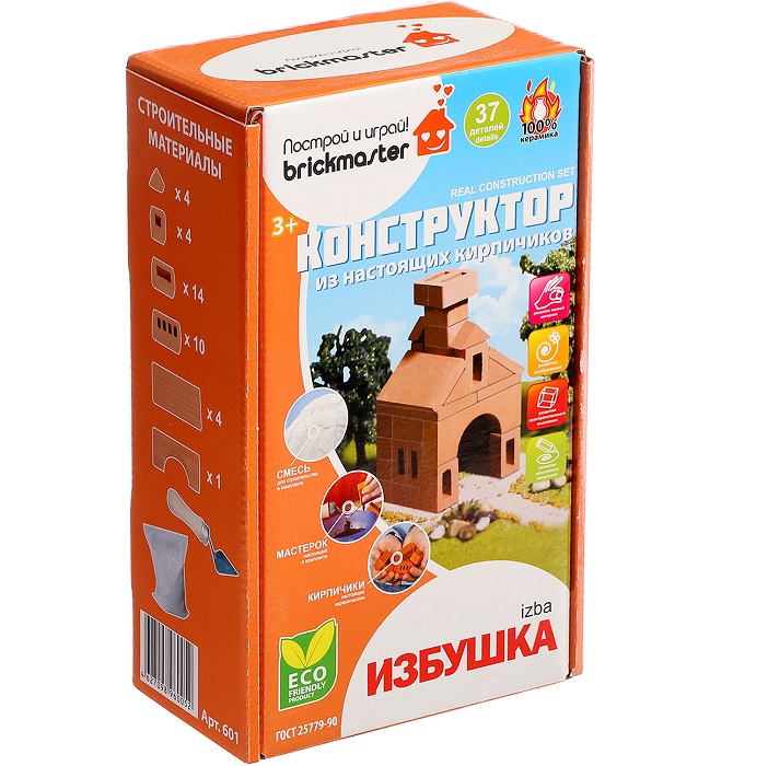 Конструктор из кирпичиков «Избушка», 37 деталей