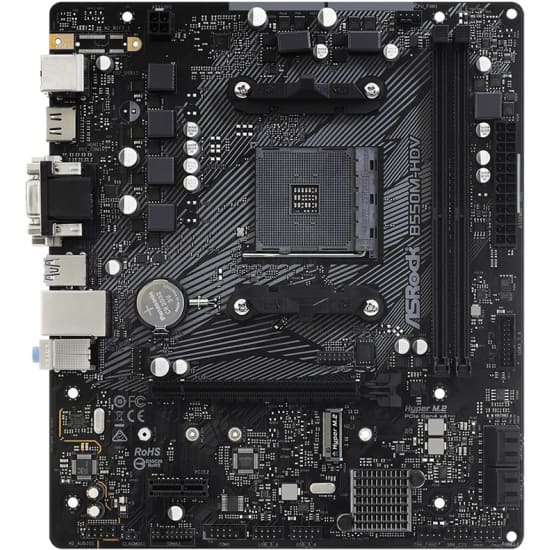 Материнская плата Asrock B550M-HDV Soc-AM4 AMD B550 2xDDR4 mATX AC`97 8ch(7.1) GbLAN RAID+VGA+DVI+HDMI (Уценка)