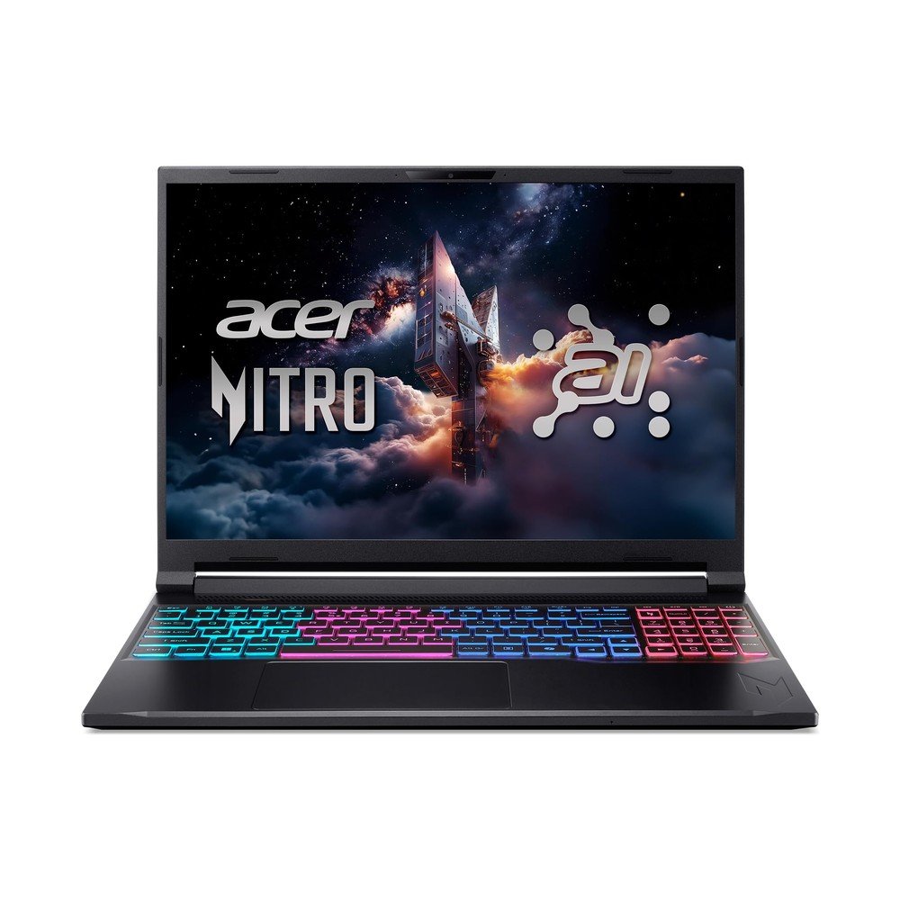 Ноутбук игровой 16" Acer Nitro V16 (AMD Ryzen 7-260/ 16 ГБ/ SSD 512 ГБ/ RTX 5060/ DOS) (NH.U1GER.002), чёрный