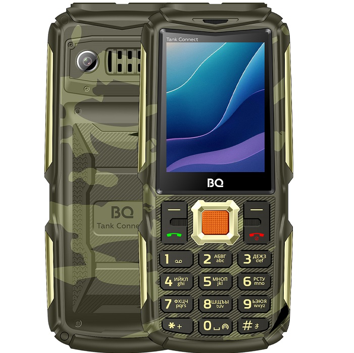 Телефон BQ 2430L Tank Connect Camouflage+Gold 1