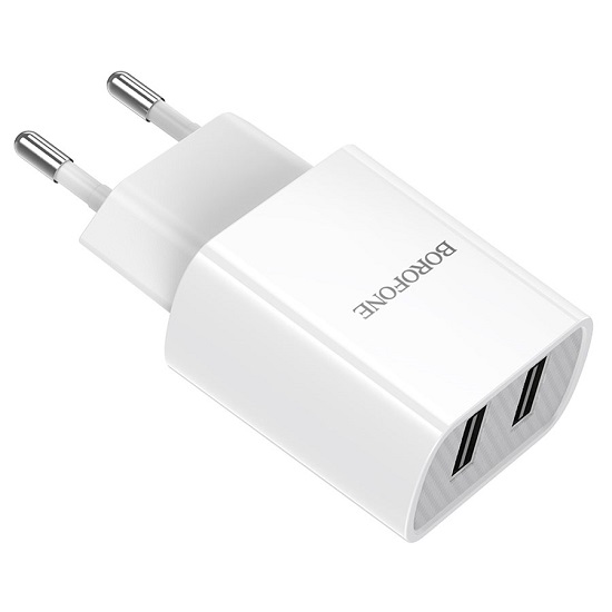 Сетевое ЗУ 2USB 2.1A BOROFONE BA53A, Powerway, белый