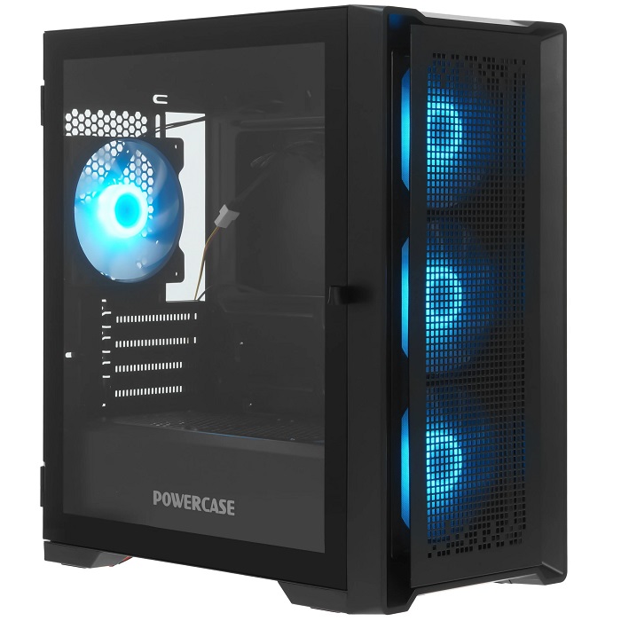Корпус PowerCase ByteFlow Micro Black LE, Micro-Tower, чёрный (CAMBFB-A4-LE)
