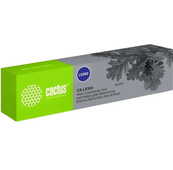 Картридж матричный Cactus CS-LX350 черный (12.7 мм, 10 м, 3500000 знаков) для Epson LX350/LQ350/ERC19/VP80K