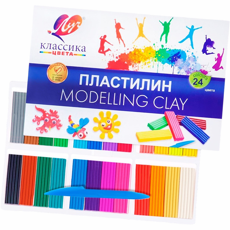 Пластилин «Луч. Классика цвета», 24 цвета, 480 г 3530539