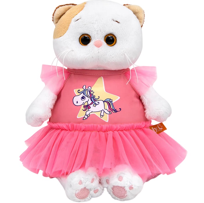 Мягкая игрушка Кошечка Ли-Ли в платье с лошадкой , 24 см (LK24-175)