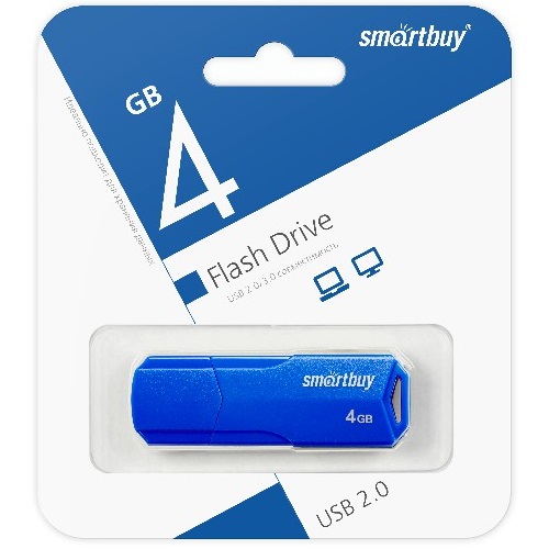 USB  4Gb SMARTBUY Clue синий