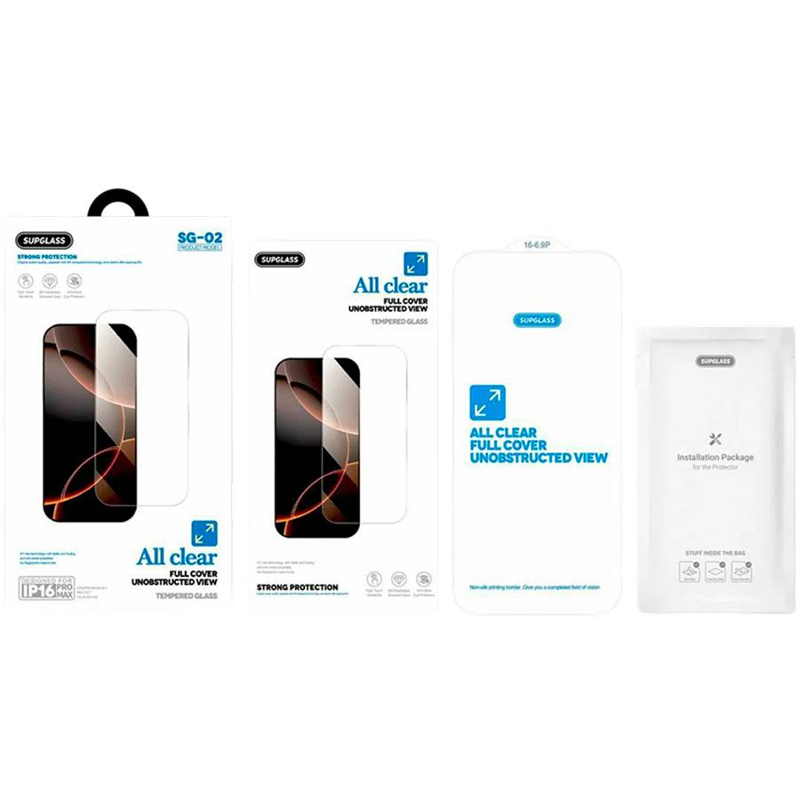 Противоударное стекло SUPGLASS без рамки для iPhone для iPhone 16 Pro Max (6.9) SG-02