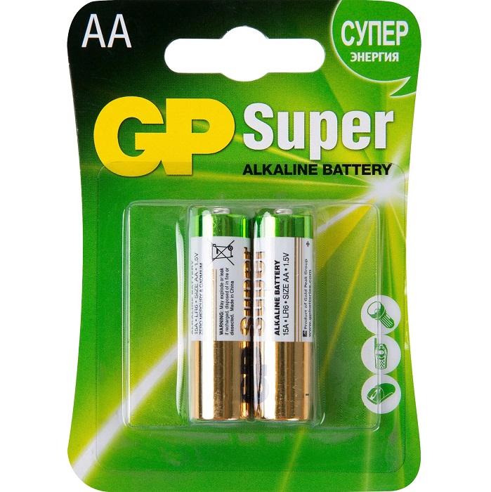 Элемент питания GP LR06 Super BL-2 (15AA21-2CRSBC2)