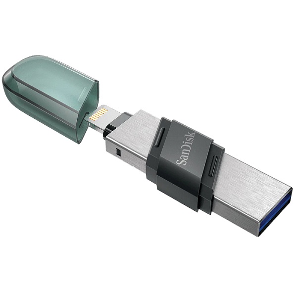 USB 128Gb SanDisk Flip iXpand (Type A + Lightning) голубой/серебро 3.1(Уценка)