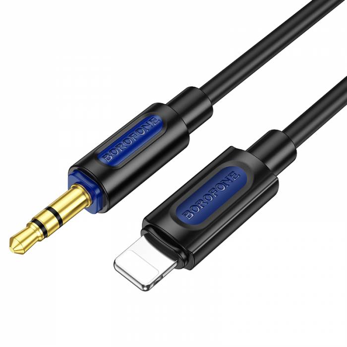Кабель Jack 3.5 <--> Lightning  1.0м BOROFONE BL20 True, черный