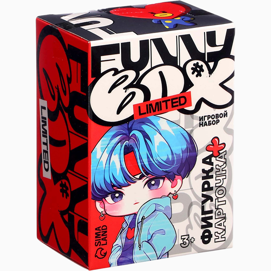 Игрушка - сюрприз Funny Box k-pop, фигурка, карточка, наклейки 10722675