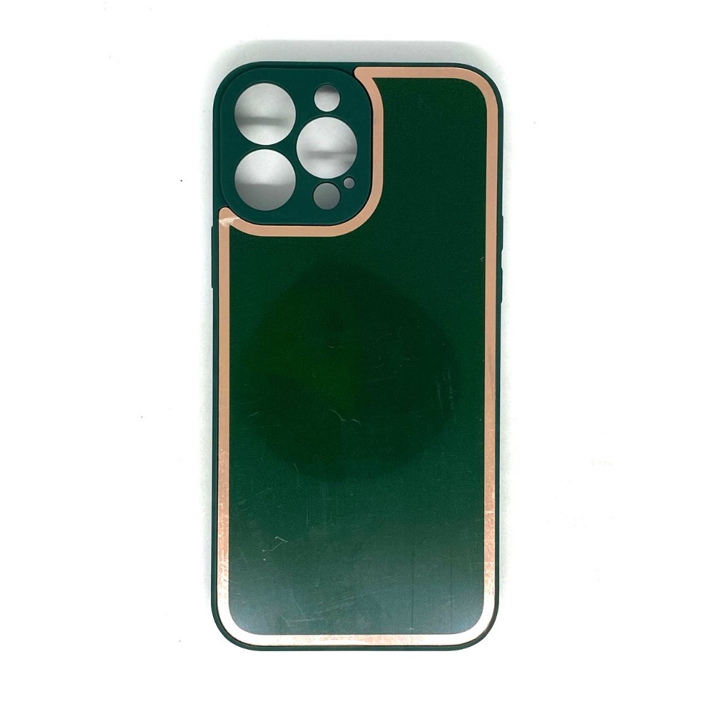 Задняя накладка AKSS для iPhone 13 Pro Max, изумрудный, имитация стекла с защитой камеры