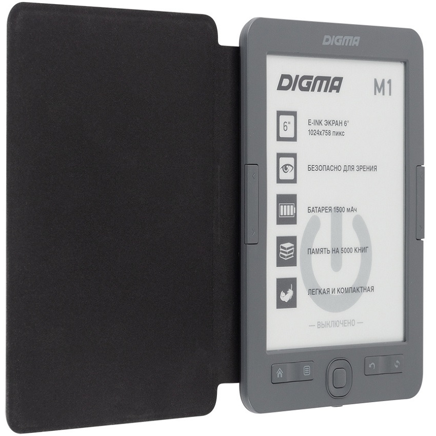 Электронная книга DIGMA M1 темно-серый (+обложка) 3