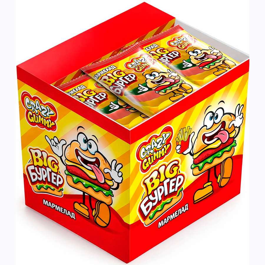 Мармелад  Crazy Gummy  BIG БУРГЕР  18гр (Канди Клаб)