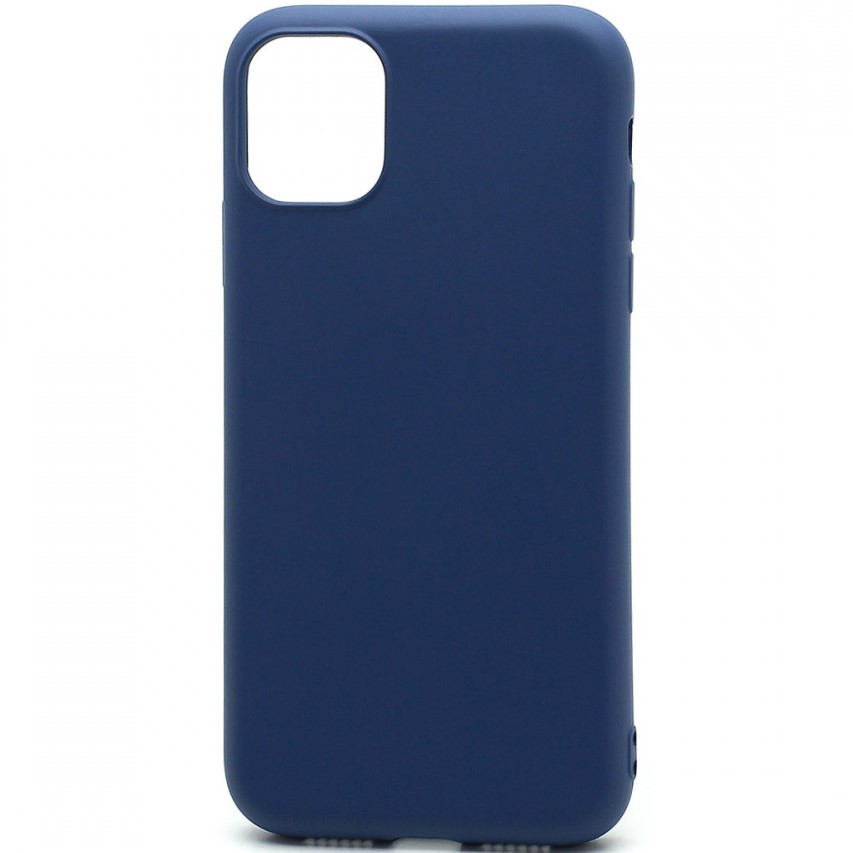 Силиконовый чехол SILICONE CASE для iPhone 11 полная защита, синий (не оригинал)