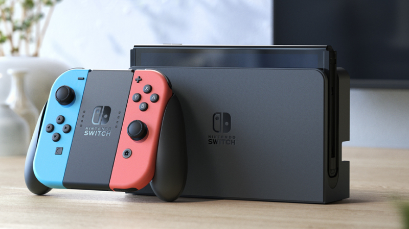 Игровая приставка NINTENDO Switch OLED Neon Blue/Neon Red 2