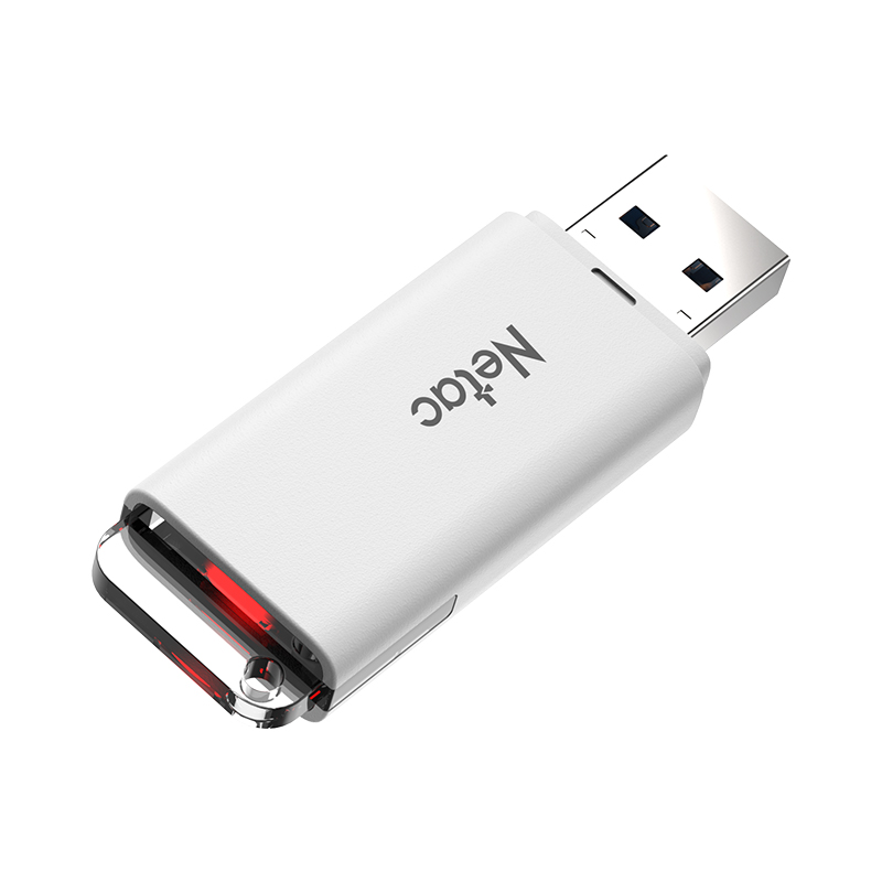USB 64GB NETAC U185, белый 3.0, с LED индикатором