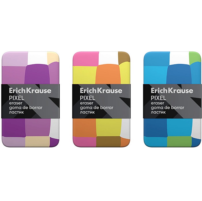 Ластик ErichKrause Pixel, мягкий, гипоаллергенный, микс  5194965