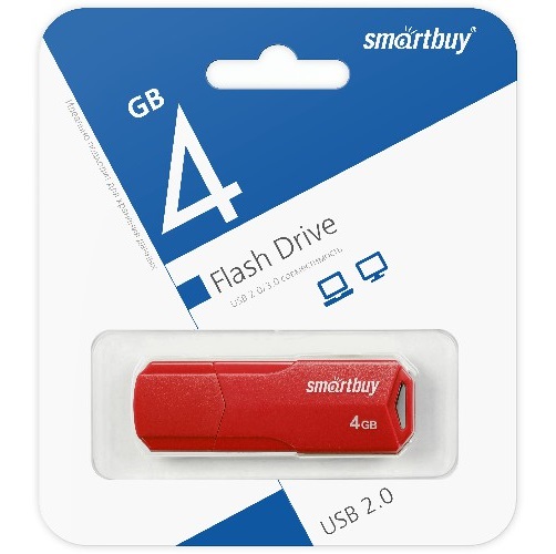 USB  4Gb SMARTBUY Clue красный