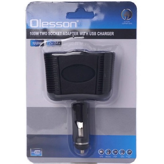 Разветвитель прикуривателя OLESSON 1645 (2 выхода+1USB) 2