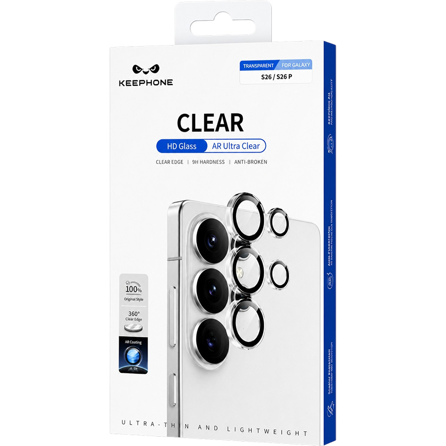 Противоударное стекло для камеры KEEPHONE AR COATING CAMERA LENS для Samsung Galaxy S26/S26 PLUS, CLEAR
