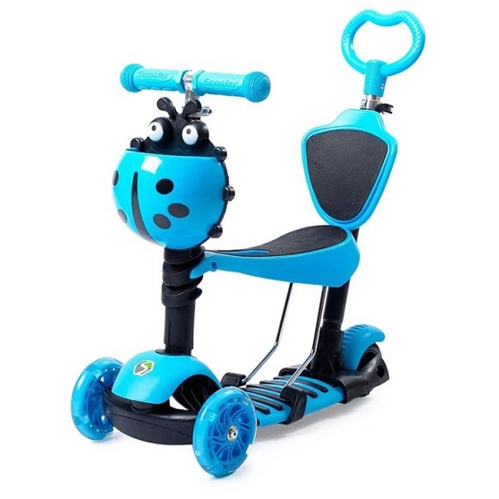 Самокат каталка 5в1 Slider синий колеса свет, до 25кг SR1NB