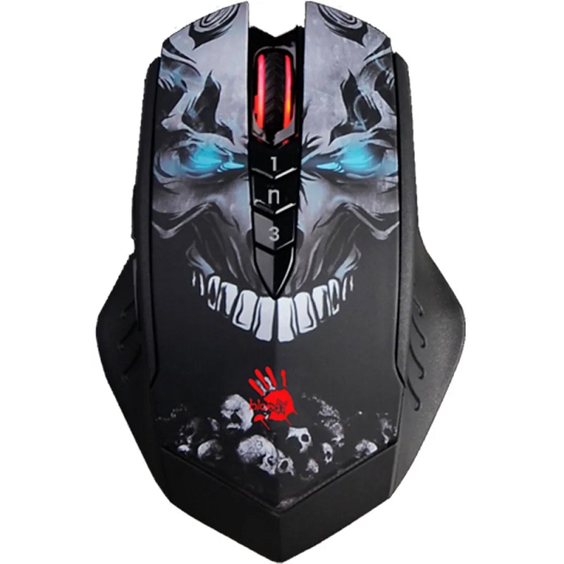 Мышь БП A4TECH Bloody R80 Plus Skull черный/рисунок