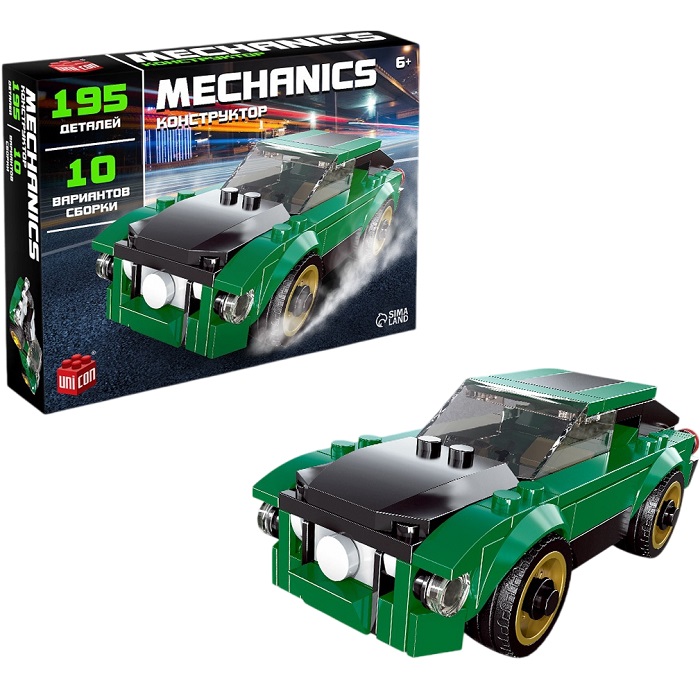 Конструктор UNICON машина 10 в 1 UNICON Mechanics, 195 деталей, 6+ 9614752