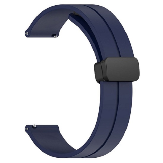 Силиконовый ремешок WB29 Универсальный 22мм на магните (dark blue) 3