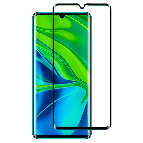 Противоударное стекло 3D DF для Xiaomi Redmi Note 10S чёрное (в техпаке)